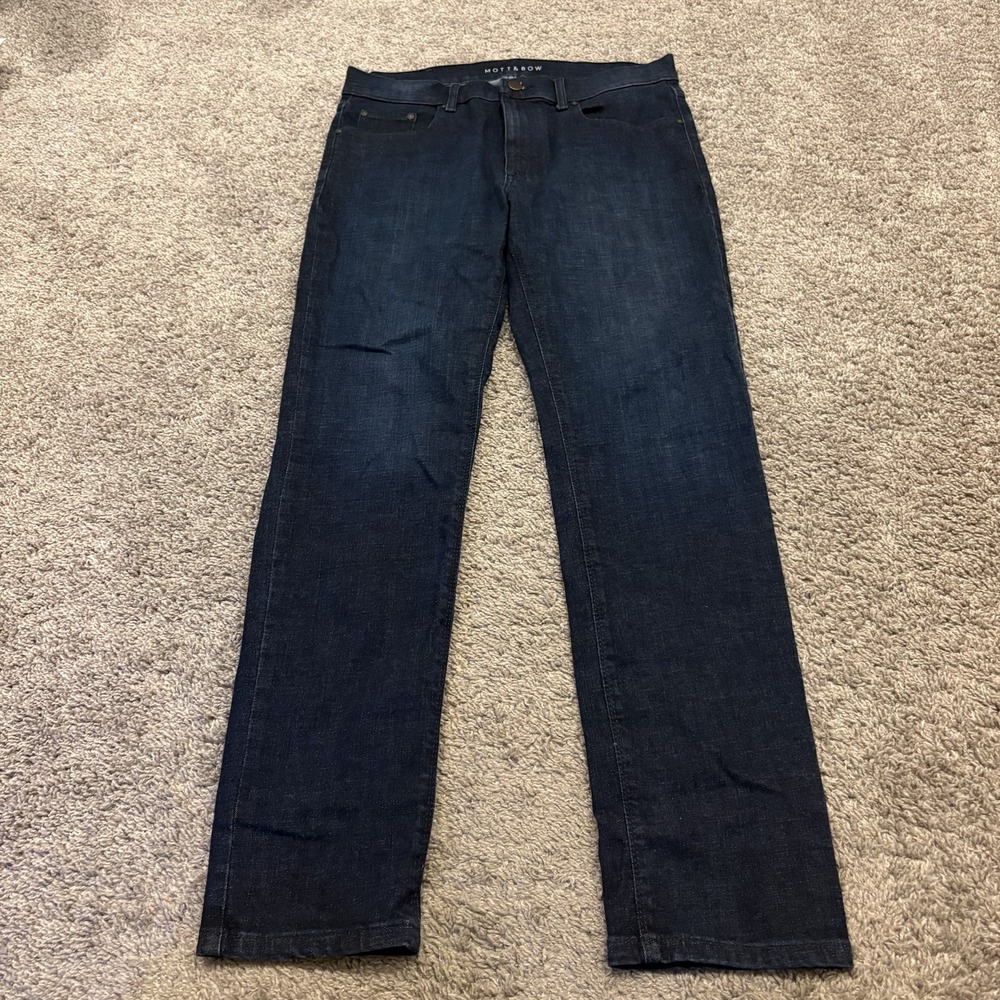 Mott & Bow Crosby Jeans Mens 33x30 Dark Wash Stretch Denim Slim Fit Straight Leg